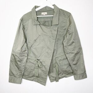 LOFT Army Green Moto Jacket 